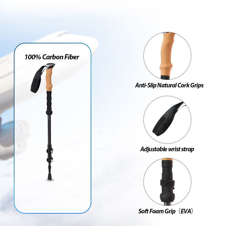 Mga Teleskopiko ng Carbon Trekking Pole